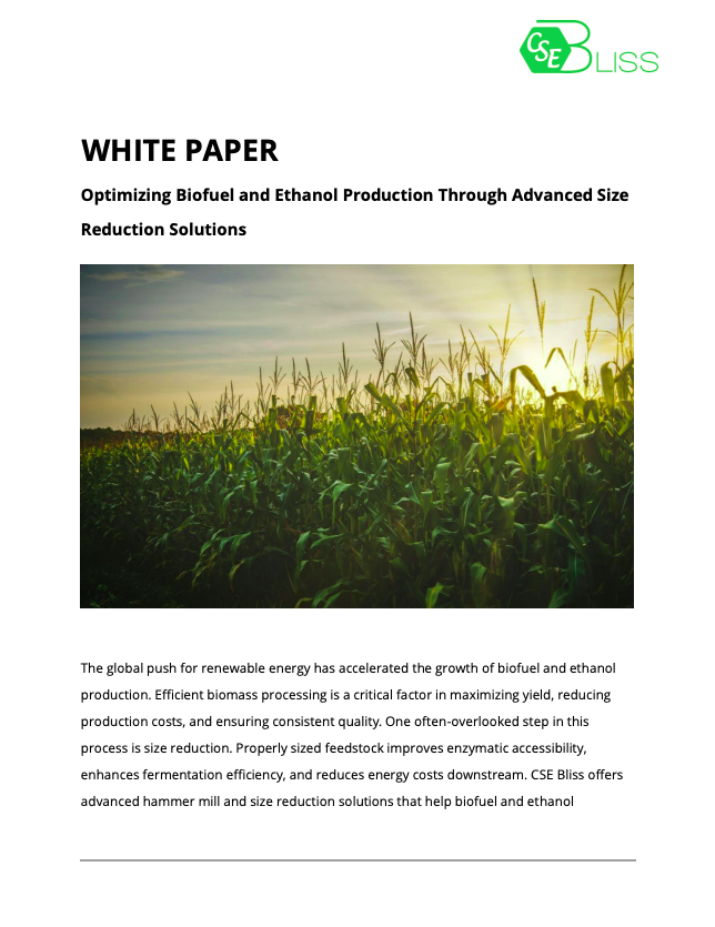 optimizing biofuel through size reduction