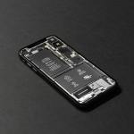 black android smartphone on table